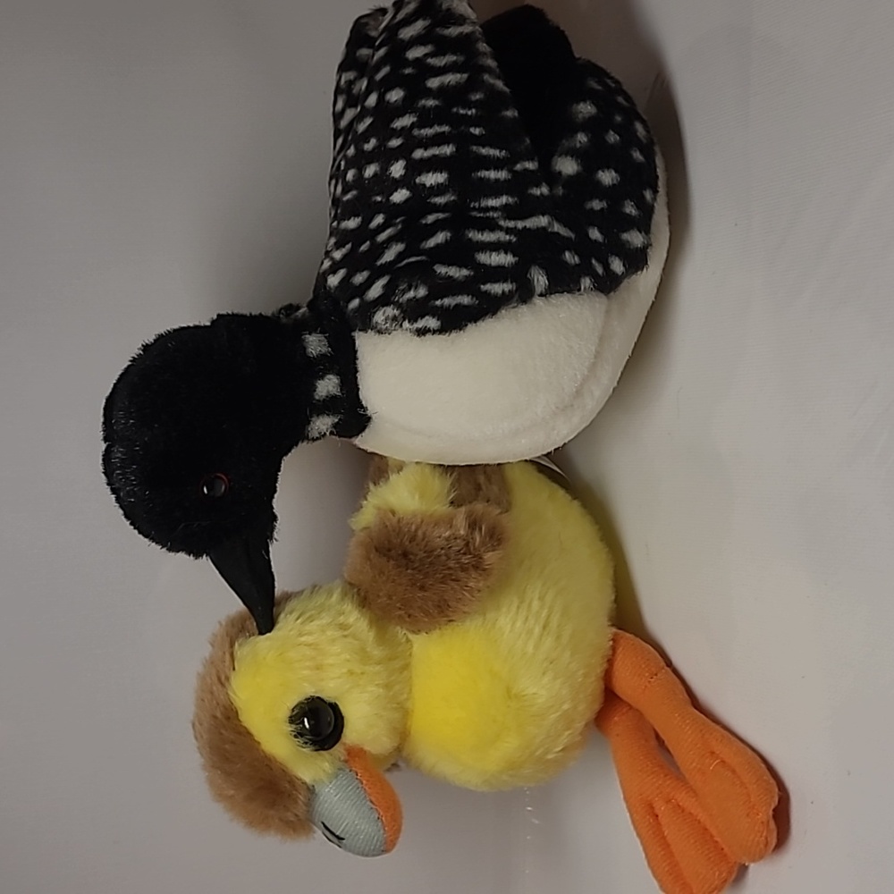 Vintage K&M international plush puppet baby  and  black and white ducks stuffe…